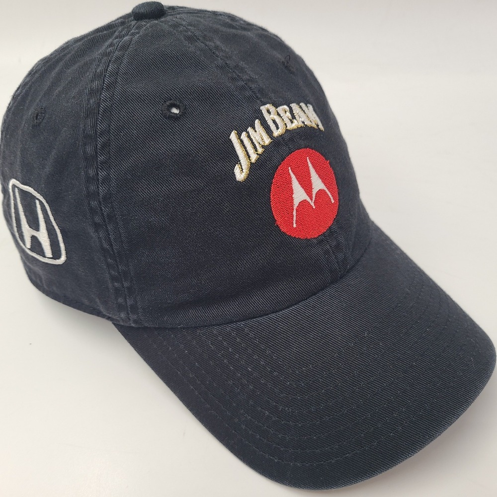 Vintage Michael Andretti Hat Fitted M New Era Black Jim Beam Motorola Honda Indy